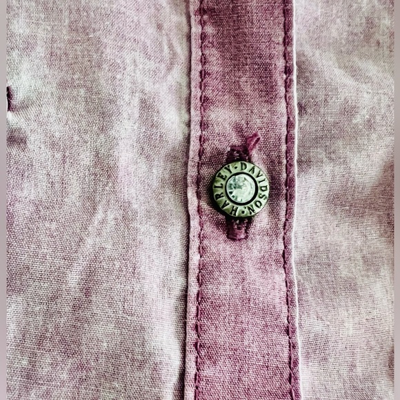 Harley Davidson Embroidered Rhinestone Button Top - Picture 6 of 6